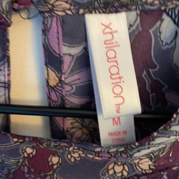 Xhilaration Floral Long Sleeve Peplum Boho Top, Size Medium - Picture 4 of 12